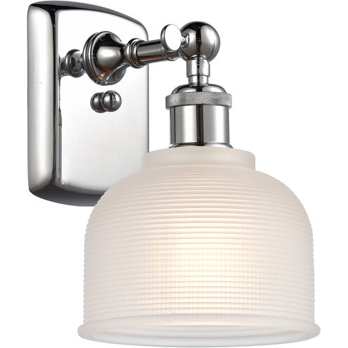Ballston Dayton LED 5.5 inch Polished Chrome Sconce Wall Light in White Glass, Ballston