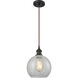 Ballston Athens 1 Light 8 inch Oil Rubbed Bronze Mini Pendant Ceiling Light in Clear Glass, Ballston