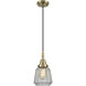 Downtown Urban Chatham 1 Light 7 inch Antique Brass Mini Pendant Ceiling Light in Clear