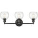 Concord LED 24 inch Matte Black Bath Vanity Light Wall Light in Clear Glass