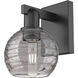 Athens Deco Swirl Sconce Wall Light in Matte Black