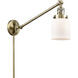 Small Bell 21 inch 3.50 watt Antique Brass Swing Arm Wall Light, Franklin Restoration