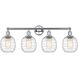 Edison Belfast 4 Light 33 inch Polished Chrome Bath Vanity Light Wall Light in Deco Swirl Glass