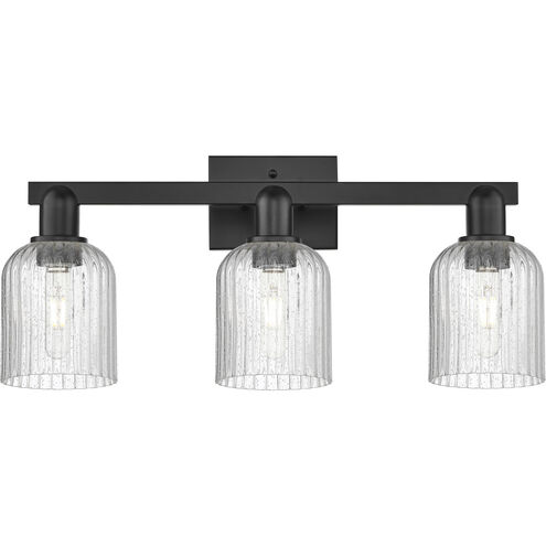 Downtown Urban Bridal Veil 3 Light 24 inch Matte Black Bath Vanity Light Wall Light in Seedy