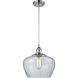 Ballston Large Fenton LED 11 inch Polished Chrome Mini Pendant Ceiling Light in Clear Glass, Ballston