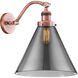 Franklin Restoration X-Large Cone 1 Light 12 inch Antique Copper Sconce Wall Light in Light Smoke Glass, Franklin Restoration