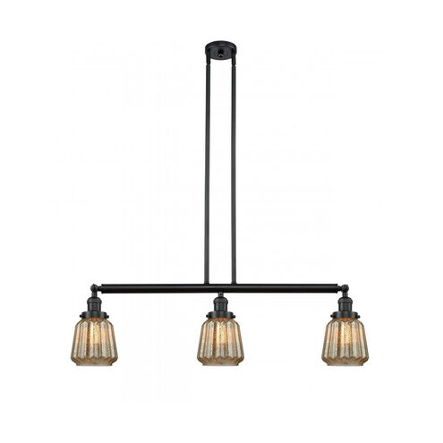 Franklin Restoration Chatham LED 39 inch Matte Black Island Light Ceiling Light in Mercury Glass, Franklin Restoration