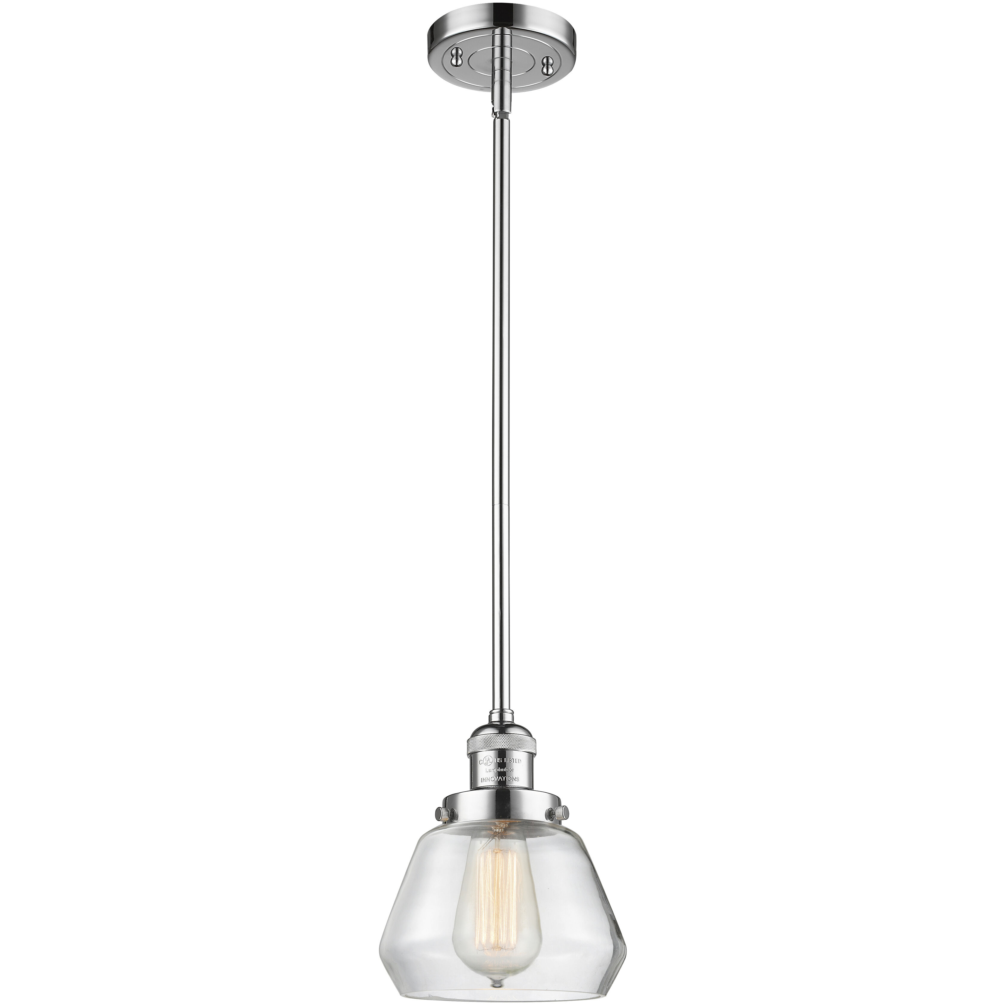 Franklin Restoration Fulton LED 7 inch Polished Chrome Mini Pendant Ceiling Light in Clear, Franklin Restoration
