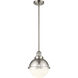 Franklin Restoration Hampden 1 Light 9 inch Brushed Satin Nickel Mini Pendant Ceiling Light in Matte White Glass