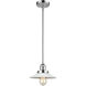Franklin Restoration Halophane LED 8.5 inch Polished Chrome Mini Pendant Ceiling Light in Matte White Halophane Glass, Franklin Restoration