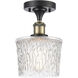 Niagra 1 Light 6.5 inch Black Antique Brass Semi-Flush Mount Ceiling Light