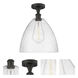 Edison Bristol Glass 1 Light 12 inch Oil Rubbed Bronze Semi-Flush Mount Ceiling Light in Seedy Glass