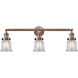 Franklin Restoration Small Canton 3 Light 30 inch Antique Copper Bath Vanity Light Wall Light in Clear Glass, Franklin Restoration