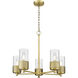 Bolivar 5 Light 25 inch Brushed Brass Chandelier Ceiling Light in Clear Glass
