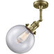 Franklin Restoration Large Beacon LED 8 inch Antique Brass Semi-Flush Mount Ceiling Light in Clear Glass, Franklin Restoration