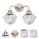 Nouveau 2 Small Oxford LED 15.5 inch Polished Nickel Bath Vanity Light Wall Light in Clear Glass