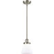 Ballston Small Cone LED 6 inch Brushed Satin Nickel Pendant Ceiling Light in Matte White Glass, Ballston