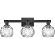 Arcadia Athens Water Glass 3 Light 25 inch Matte Black Bath Vanity Light Wall Light
