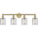 Cobbleskill 4 Light 32 inch Brushed Brass and Clear Bath Vanity Light Wall Light
