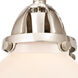 Nouveau 2 Olean 1 Light 7 inch Polished Nickel Sconce Wall Light in Matte White Glass