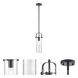 Pilaster II Cylinder 1 Light 5 inch Matte Black Pendant Ceiling Light in Seedy Glass