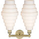 Cascade 2 Light 17 inch Brushed Brass Bath Vanity Light Wall Light in White