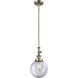 Franklin Restoration Beacon LED 8 inch Antique Brass Mini Pendant Ceiling Light in Clear, Franklin Restoration