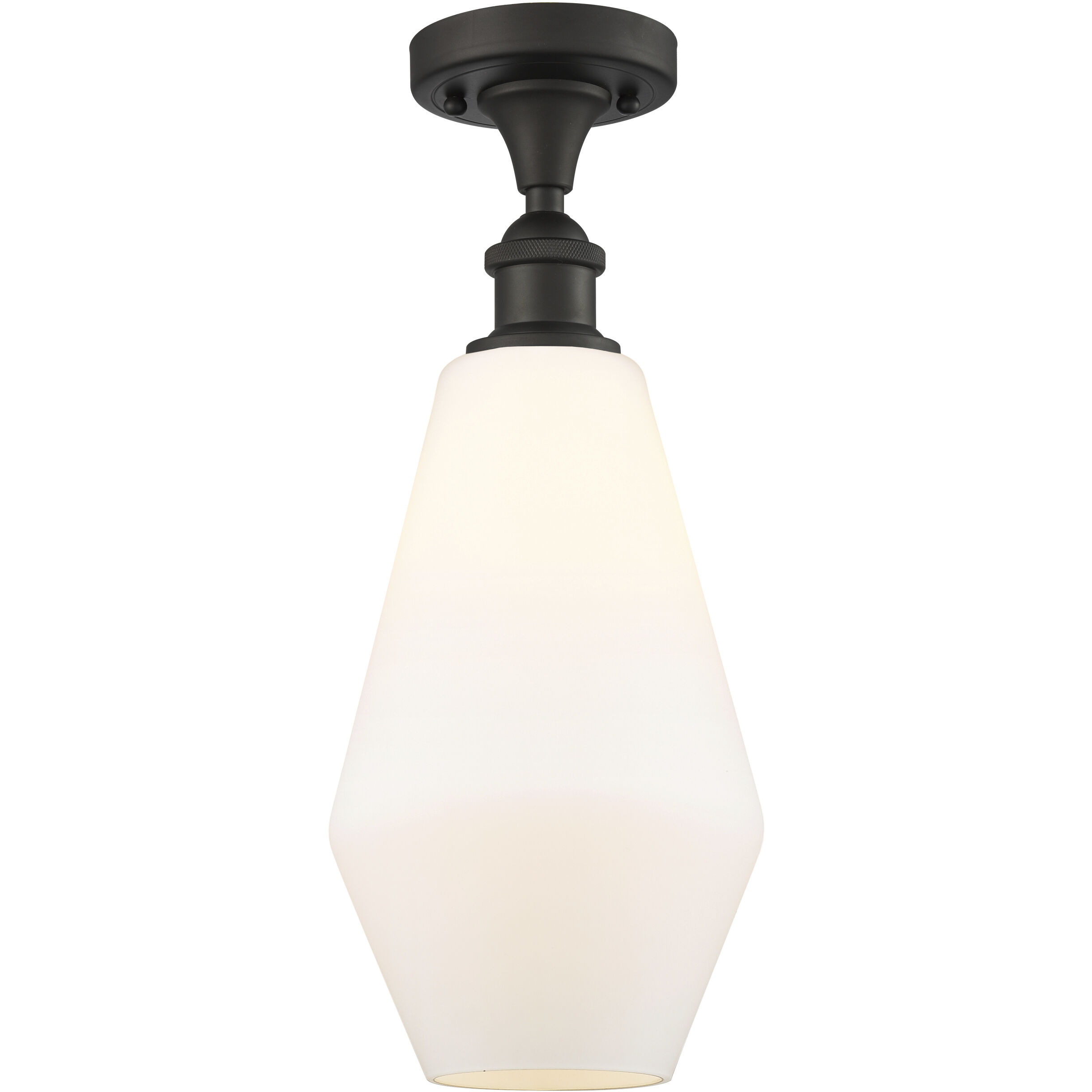 Ballston Cindyrella 1 Light 7 inch Oil Rubbed Bronze Semi-Flush Mount Ceiling Light in Incandescent, Matte White Glass
