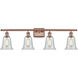 Ballston Hanover LED 36 inch Antique Copper Bath Vanity Light Wall Light in Fishnet Glass, Ballston