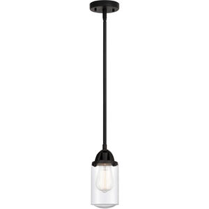 Nouveau 2 Dover 1 Light 5 inch Matte Black Mini Pendant Ceiling Light in Seedy Glass