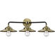 Nouveau Railroad LED 26 inch Black Antique Brass Bath Vanity Light Wall Light, Nouveau