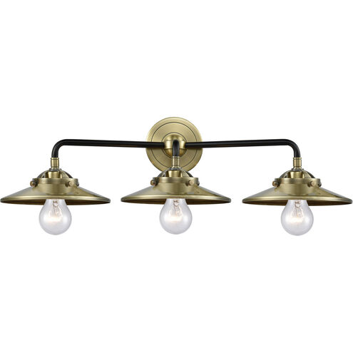 Nouveau Railroad LED 26 inch Black Antique Brass Bath Vanity Light Wall Light, Nouveau