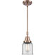 Franklin Restoration Small Bell 1 Light 5 inch Antique Copper Mini Pendant Ceiling Light in Clear Glass