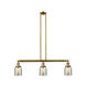 Franklin Restoration Small Bell LED 38 inch Brushed Brass Island Light Ceiling Light in Silver Plated Mercury Glass, Franklin Restoration