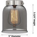 Downtown Urban Bell 1 Light 5 inch Brushed Satin Nickel Mini Pendant Ceiling Light in Silver Plated Mercury