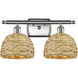 Woven Rattan 2 Light 18.00 inch Bathroom Vanity Light