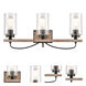 Paladin LED 24 inch Matte Black Bath Vanity Light Wall Light in Seedy Glass