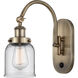 Franklin Restoration Bell LED 5 inch Antique Brass Sconce Wall Light in Clear Glass