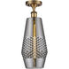 Ballston Windham LED 7 inch Brushed Brass Semi-Flush Mount Ceiling Light in Plated Smoke Glass