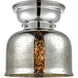 Aditi Large Bell LED 8 inch Polished Chrome Flush Mount Ceiling Light in Silver Plated Mercury Glass, Aditi