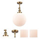 Franklin Restoration XX-Large Beacon 1 Light 12 inch Brushed Brass Semi-Flush Mount Ceiling Light in Matte White Glass, Franklin Restoration