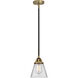 Nouveau 2 Cone 1 Light 6.25 inch Black Antique Brass Mini Pendant Ceiling Light in Incandescent, Clear