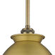 Adirondack 1 Light 8.13 inch Brushed Brass Mini Pendant Ceiling Light