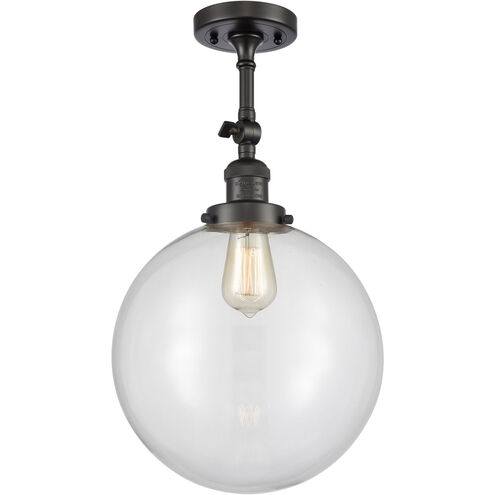 Franklin Restoration XX-Large Beacon LED 12 inch Oil Rubbed Bronze Semi-Flush Mount Ceiling Light in Clear Glass, Franklin Restoration