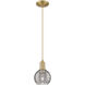Athens Deco Swirl 1 Light 5.88 inch Brushed Brass Mini Pendant Ceiling Light