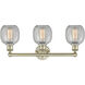 Belfast 3 Light 24 inch Antique Brass Bath Vanity Light Wall Light in Clear Crackle