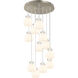 Newton Sphere 12 Light 27.25 inch Brushed Satin Nickel Multi Pendant Ceiling Light in White Glass
