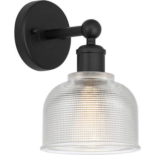 Edison Dayton 1 Light 6 inch Matte Black Sconce Wall Light in Clear Glass