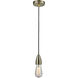 Fairchild Bare Bulb 1 Light 2 inch Antique Brass Mini Pendant Ceiling Light in Gray, Fairchild