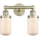 Dover 2 Light 15.5 inch Antique Brass and Matte White Bath Vanity Light Wall Light